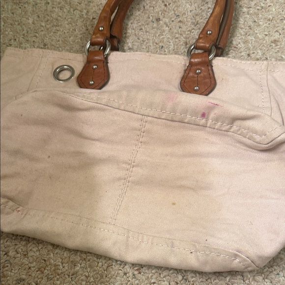 Y2K Juicy Couture Beige Tote with Brown Leather Handles - Picture 14 of 15